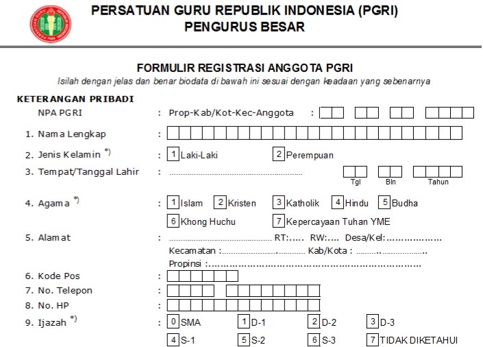 Pendaftaran PGRI Kab. Magelang - Persatuan Guru Republik Indonesia Cabang Kab. Magelang